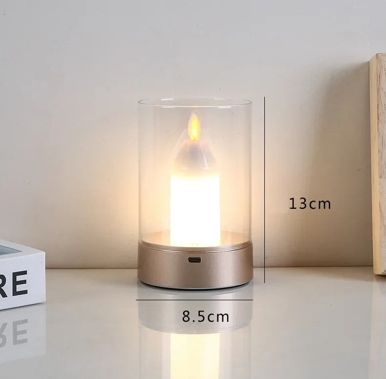 LUMAFLAME Dimbare LED Kaarslamp - USB Oplaadbare Verlichting met Aanraakfunctie 0