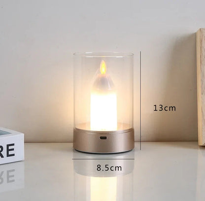 LUMAFLAME Dimbare LED Kaarslamp - USB Oplaadbare Verlichting met Aanraakfunctie 0
