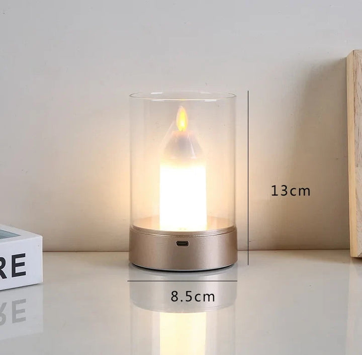 LUMAFLAME Dimbare LED Kaarslamp - USB Oplaadbare Verlichting met Aanraakfunctie 0
