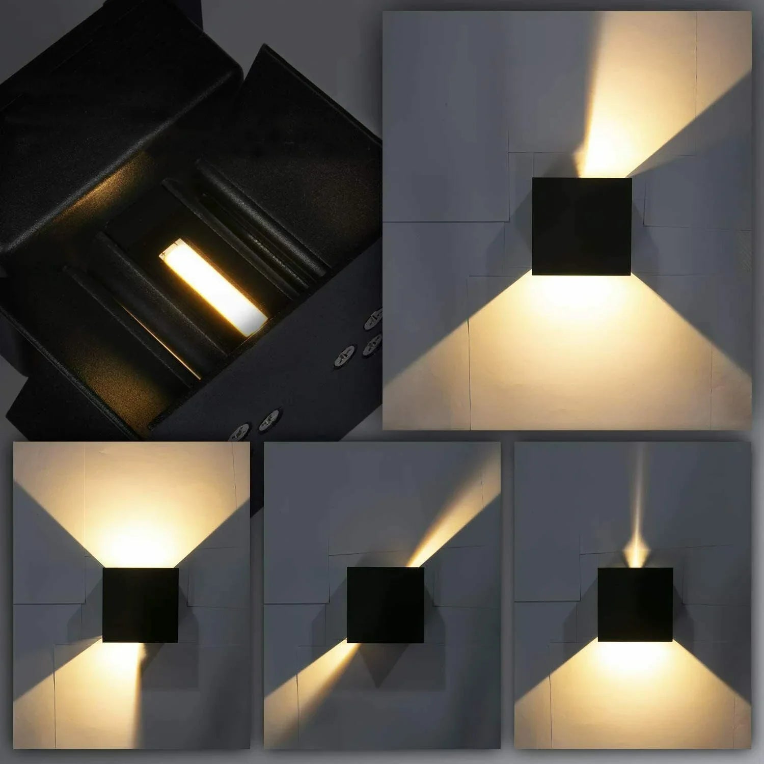 LUMICUBE Wandlamp Zwart Set van 4 - Moderne Up Down Light voor Binnen en Buiten 3