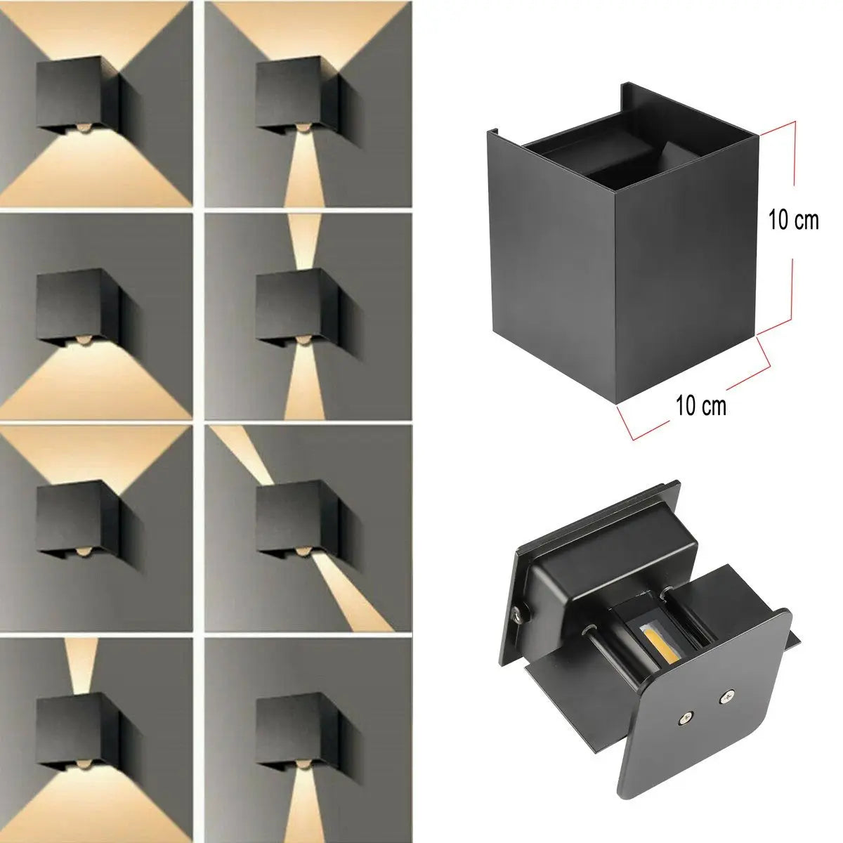 LUMICUBE Wandlamp Zwart Set van 4 - Moderne Up Down Light voor Binnen en Buiten 4