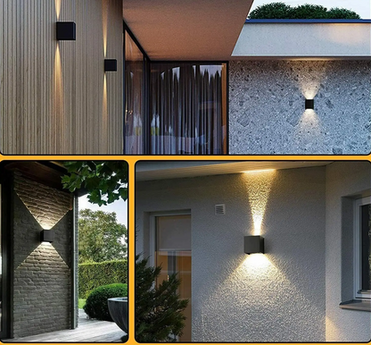 LUMICUBE Wandlamp Zwart Set van 4 - Moderne Up Down Light voor Binnen en Buiten 6