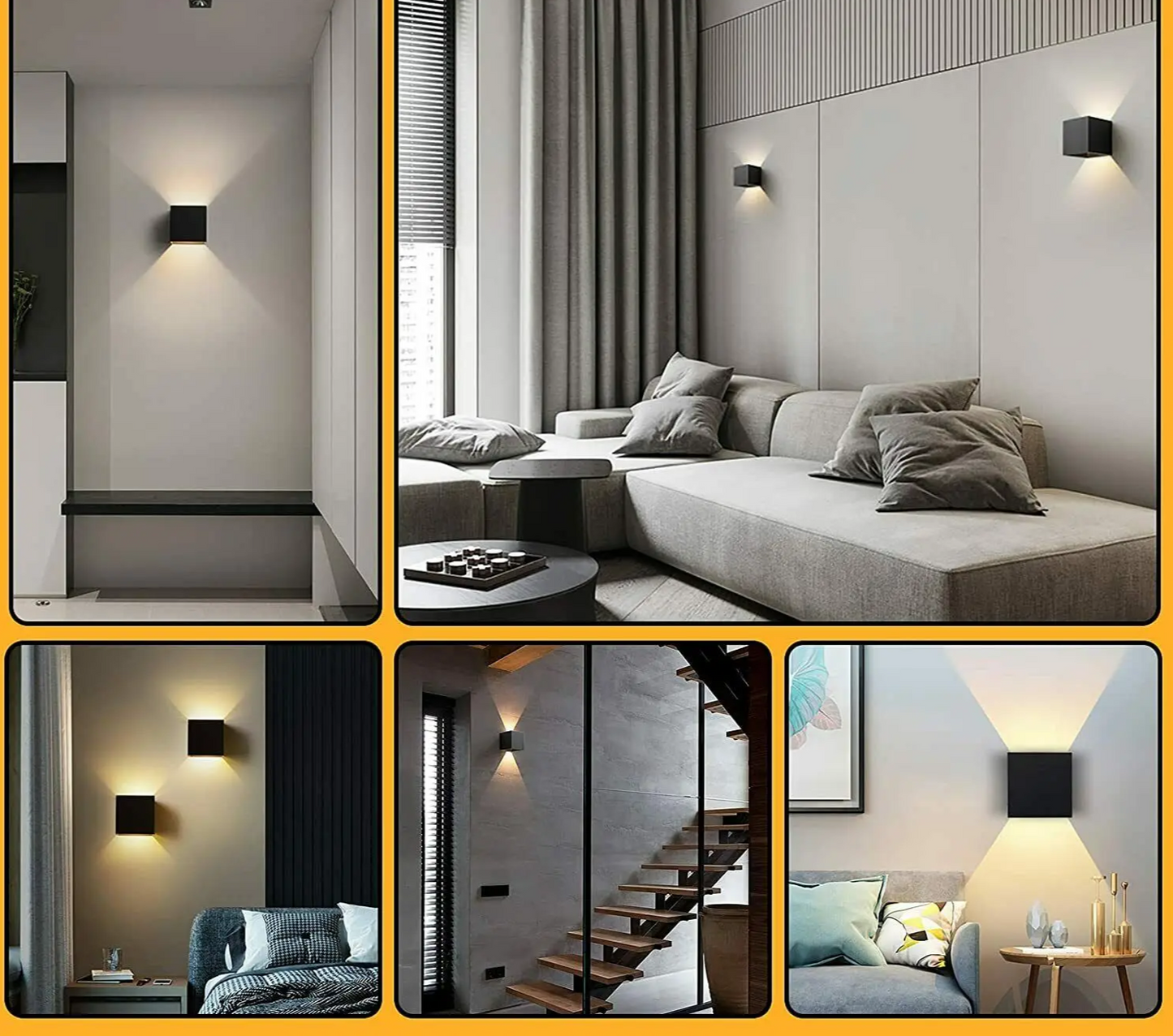 LUMICUBE Wandlamp Zwart Set van 4 - Moderne Up Down Light voor Binnen en Buiten 7