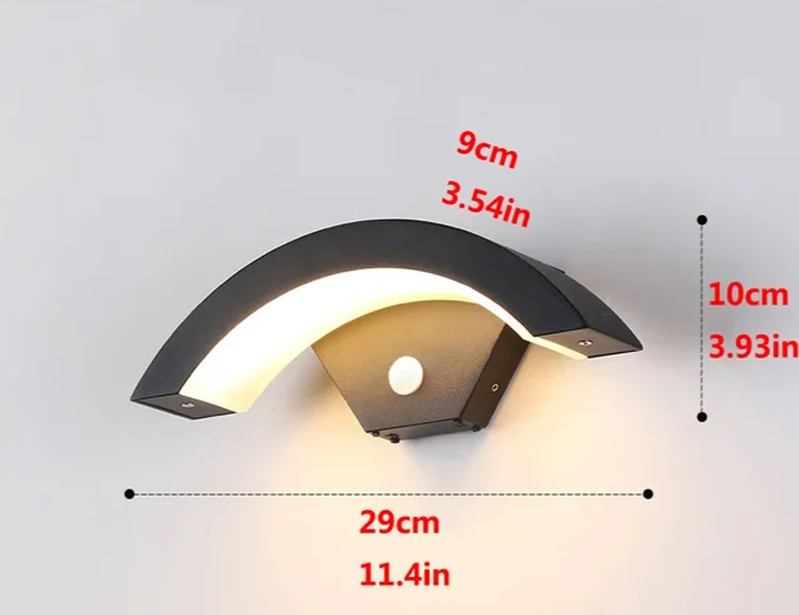 LUXGUARD Slim PIR Buitenlamp Met Bewegingssensor - Stijlvolle Wandlamp Buiten Met IP65 Waterdichtheid 9