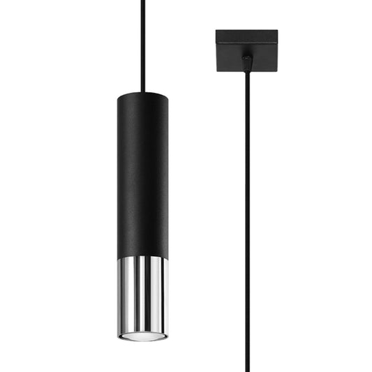 Loopez Hanglamp Zwart & Chroom - Elegante Woonkamer & Eetkamer Lamp voor Modern Interieur 1