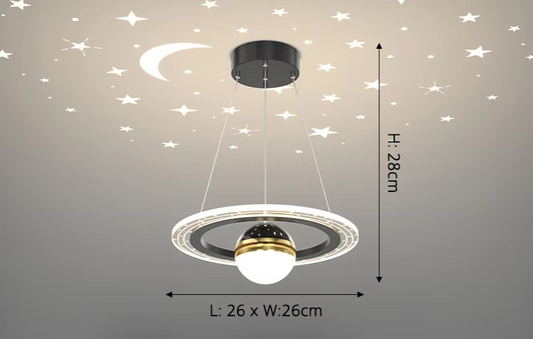 LunaNova LED Plafondlamp met Maan- en Sterrenprojectie voor Slaapkamer en Badkamer 0