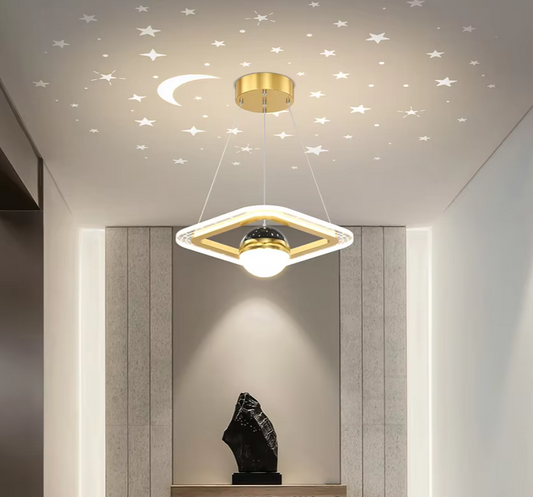 LunaNova LED Plafondlamp met Maan- en Sterrenprojectie voor Slaapkamer en Badkamer 1