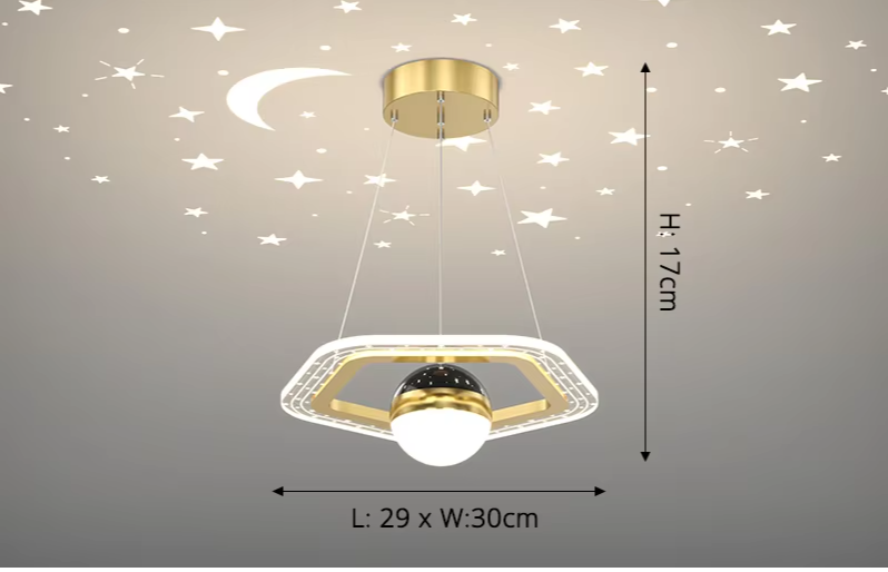 LunaNova LED Plafondlamp met Maan- en Sterrenprojectie voor Slaapkamer en Badkamer 10