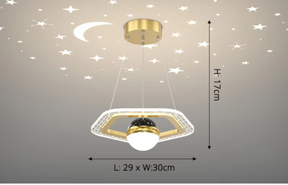LunaNova LED Plafondlamp met Maan- en Sterrenprojectie voor Slaapkamer en Badkamer 10
