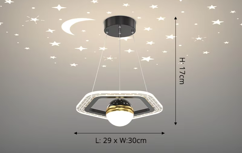 LunaNova LED Plafondlamp met Maan- en Sterrenprojectie voor Slaapkamer en Badkamer 11