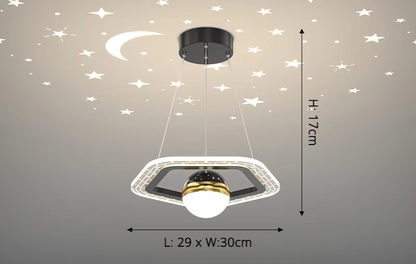 LunaNova LED Plafondlamp met Maan- en Sterrenprojectie voor Slaapkamer en Badkamer 11