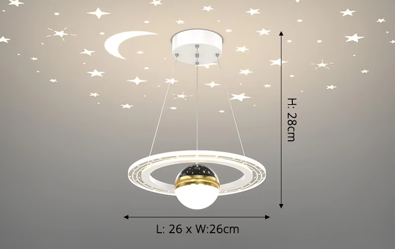 LunaNova LED Plafondlamp met Maan- en Sterrenprojectie voor Slaapkamer en Badkamer 12