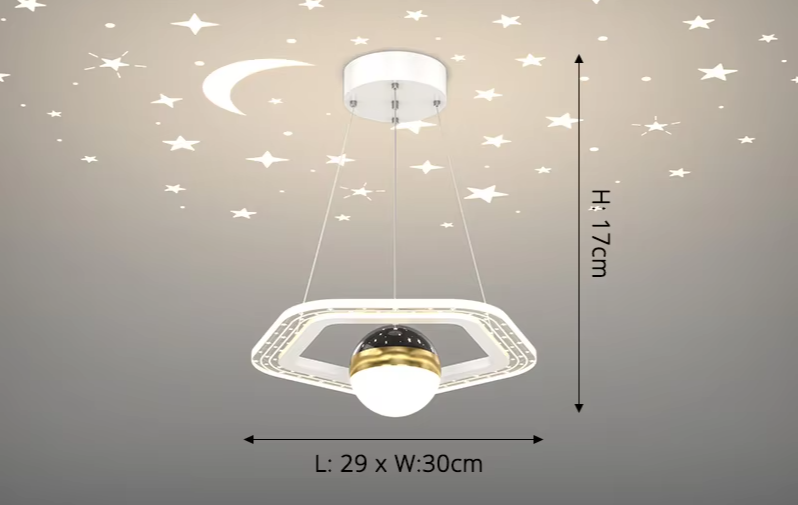LunaNova LED Plafondlamp met Maan- en Sterrenprojectie voor Slaapkamer en Badkamer 13