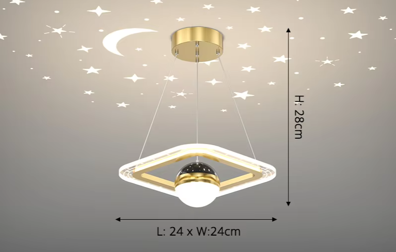 LunaNova LED Plafondlamp met Maan- en Sterrenprojectie voor Slaapkamer en Badkamer 14