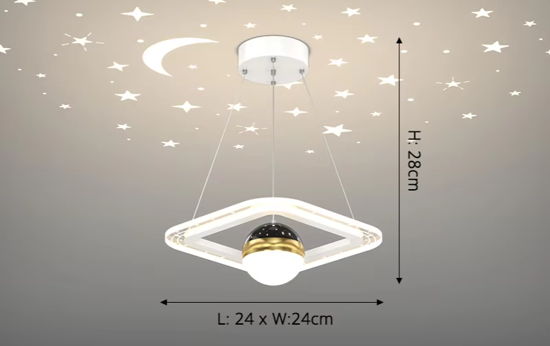 LunaNova LED Plafondlamp met Maan- en Sterrenprojectie voor Slaapkamer en Badkamer 15