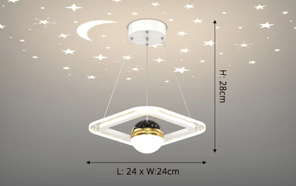 LunaNova LED Plafondlamp met Maan- en Sterrenprojectie voor Slaapkamer en Badkamer 15