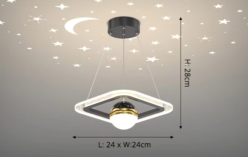 LunaNova LED Plafondlamp met Maan- en Sterrenprojectie voor Slaapkamer en Badkamer 16