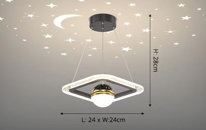 LunaNova LED Plafondlamp met Maan- en Sterrenprojectie voor Slaapkamer en Badkamer 16