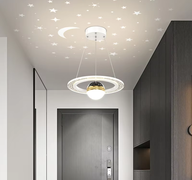LunaNova LED Plafondlamp met Maan- en Sterrenprojectie voor Slaapkamer en Badkamer 2