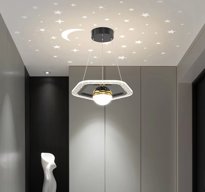 LunaNova LED Plafondlamp met Maan- en Sterrenprojectie voor Slaapkamer en Badkamer 3