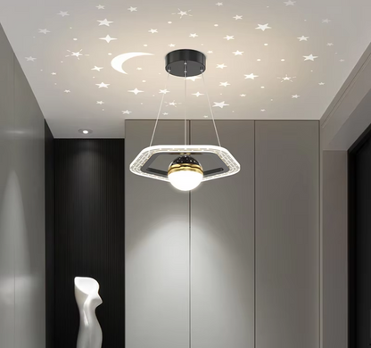 LunaNova LED Plafondlamp met Maan- en Sterrenprojectie voor Slaapkamer en Badkamer 3