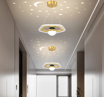 LunaNova LED Plafondlamp met Maan- en Sterrenprojectie voor Slaapkamer en Badkamer 6