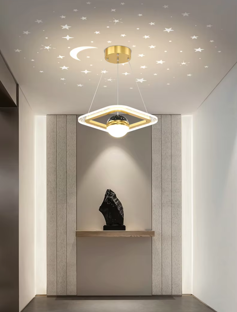 LunaNova LED Plafondlamp met Maan- en Sterrenprojectie voor Slaapkamer en Badkamer 8