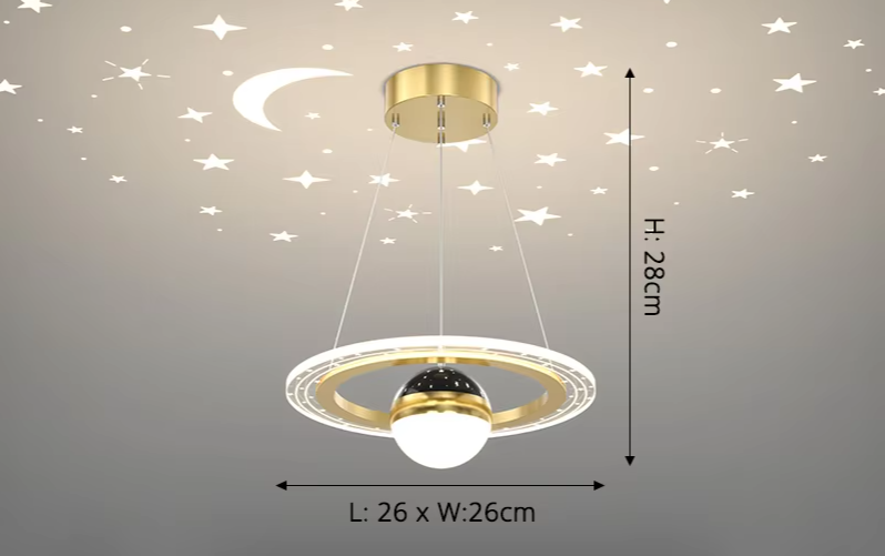LunaNova LED Plafondlamp met Maan- en Sterrenprojectie voor Slaapkamer en Badkamer 9