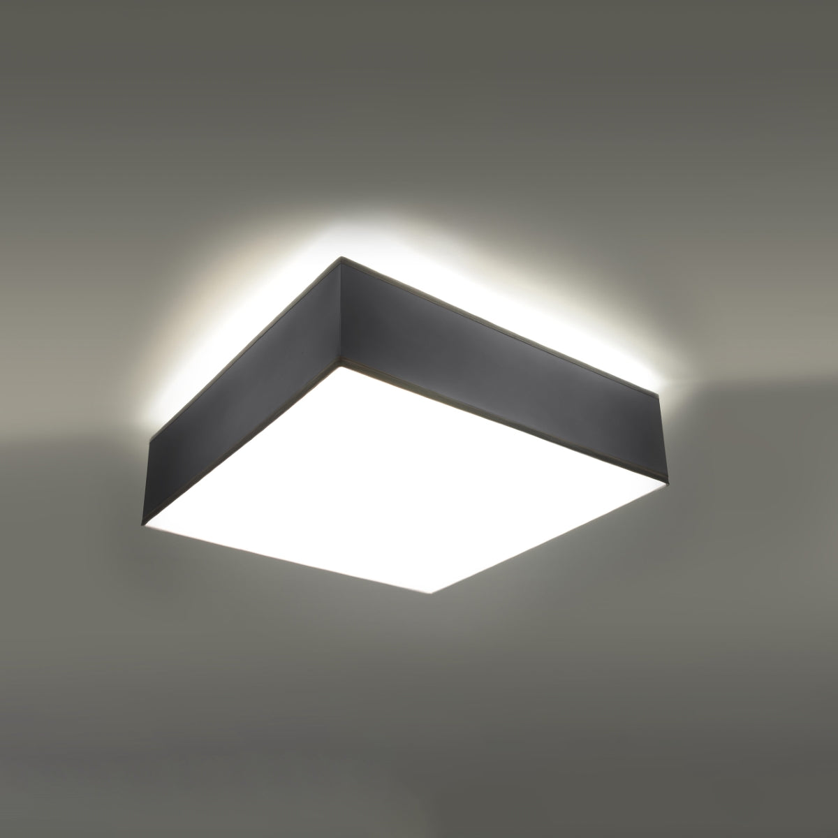 Moderne Deckenleuchte Horus 35 in Grijs - Minimalistisch en LED-compatibel, Ø35 cm 0
