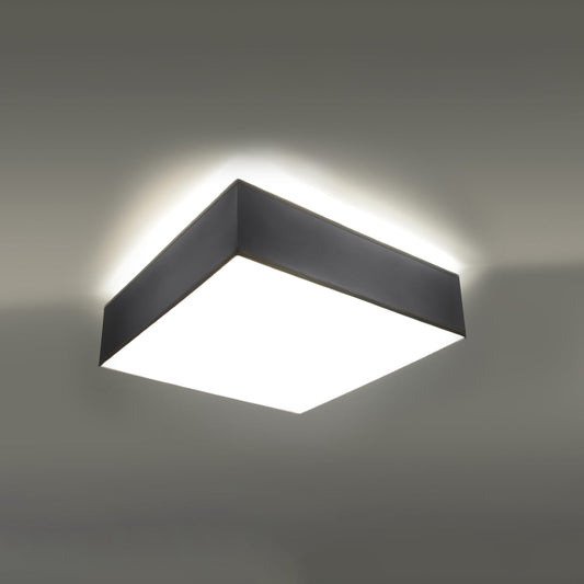 Moderne Deckenleuchte Horus 35 in Grijs - Minimalistisch en LED-compatibel, Ø35 cm 0