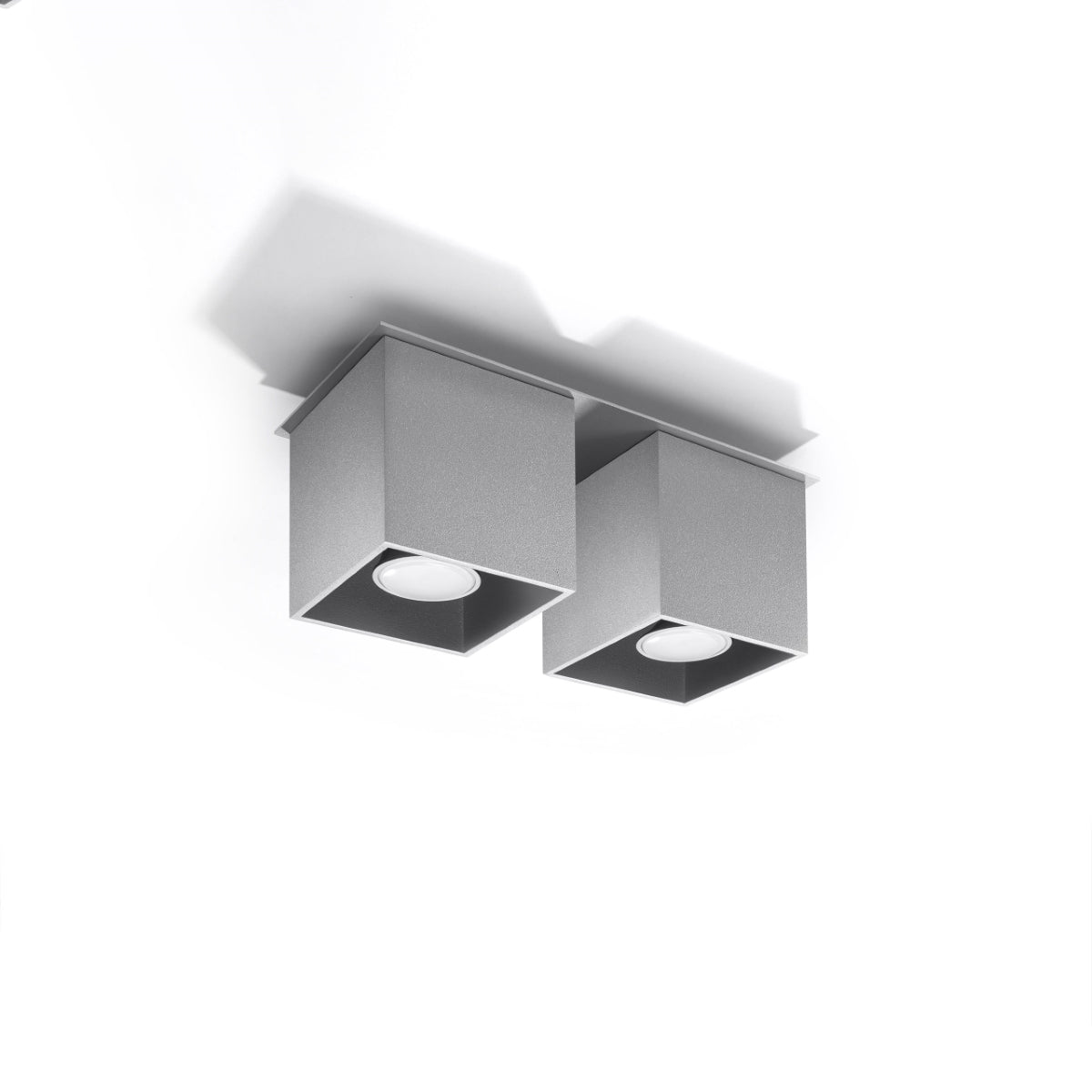 Moderne Deckenleuchte Quad 2 Grau – Beton-Design, 2-Flammige Deckenlamp 2