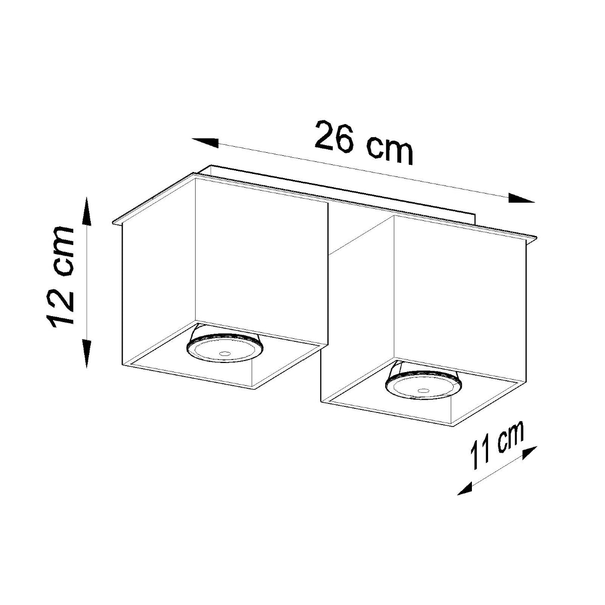 Moderne Deckenleuchte Quad 2 Grau – Beton-Design, 2-Flammige Deckenlamp 4