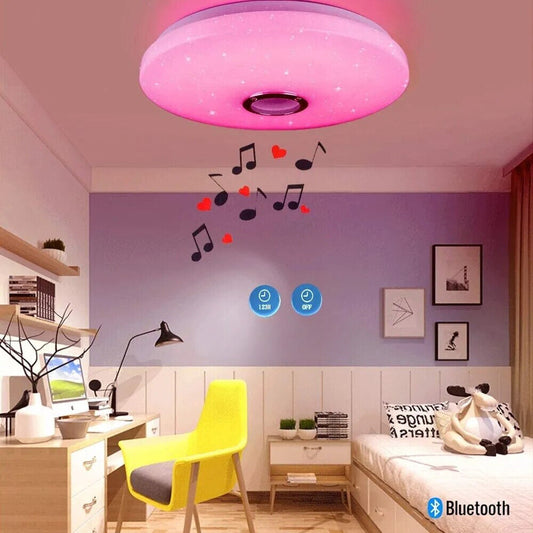 Moderne Deckenleuchte met Bluetooth Lautsprecher en RGB Dimming 1