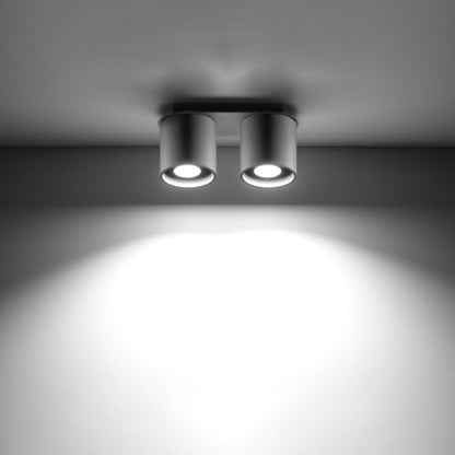 Moderne LED Plafondlamp Orbis 2 in Betonoptiek - Stijlvolle Verlichting met 2 Spots 0