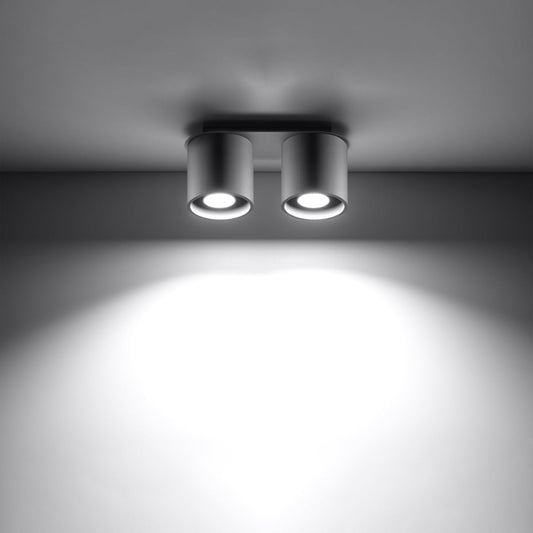 Moderne LED Plafondlamp Orbis 2 in Betonoptiek - Stijlvolle Verlichting met 2 Spots 0