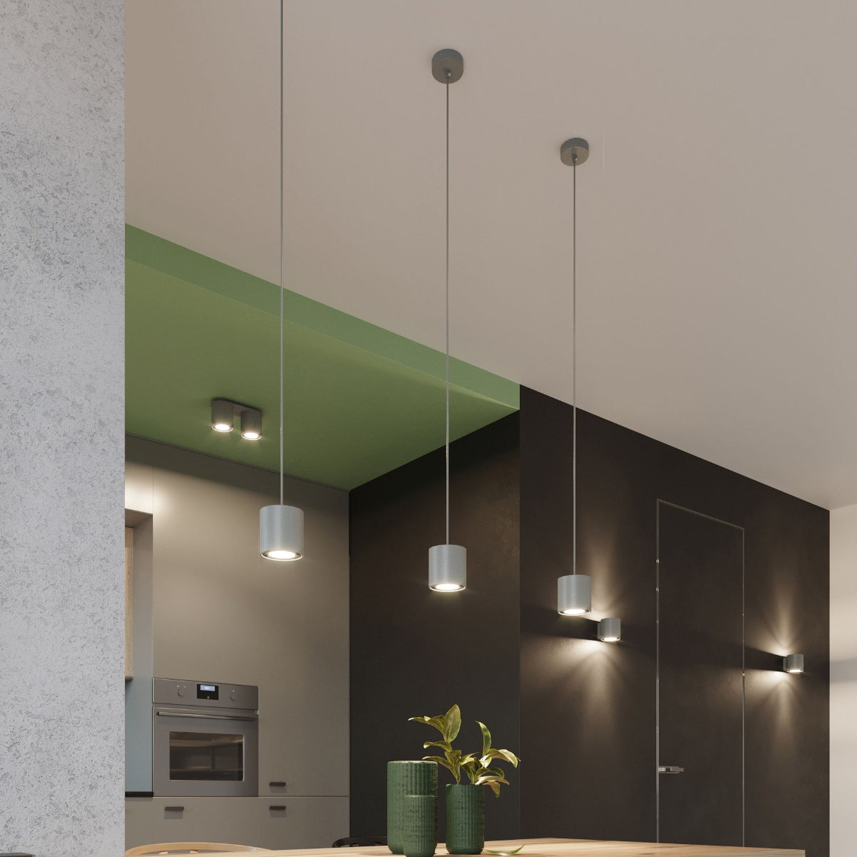 Moderne LED Plafondlamp Orbis 2 in Betonoptiek - Stijlvolle Verlichting met 2 Spots 6