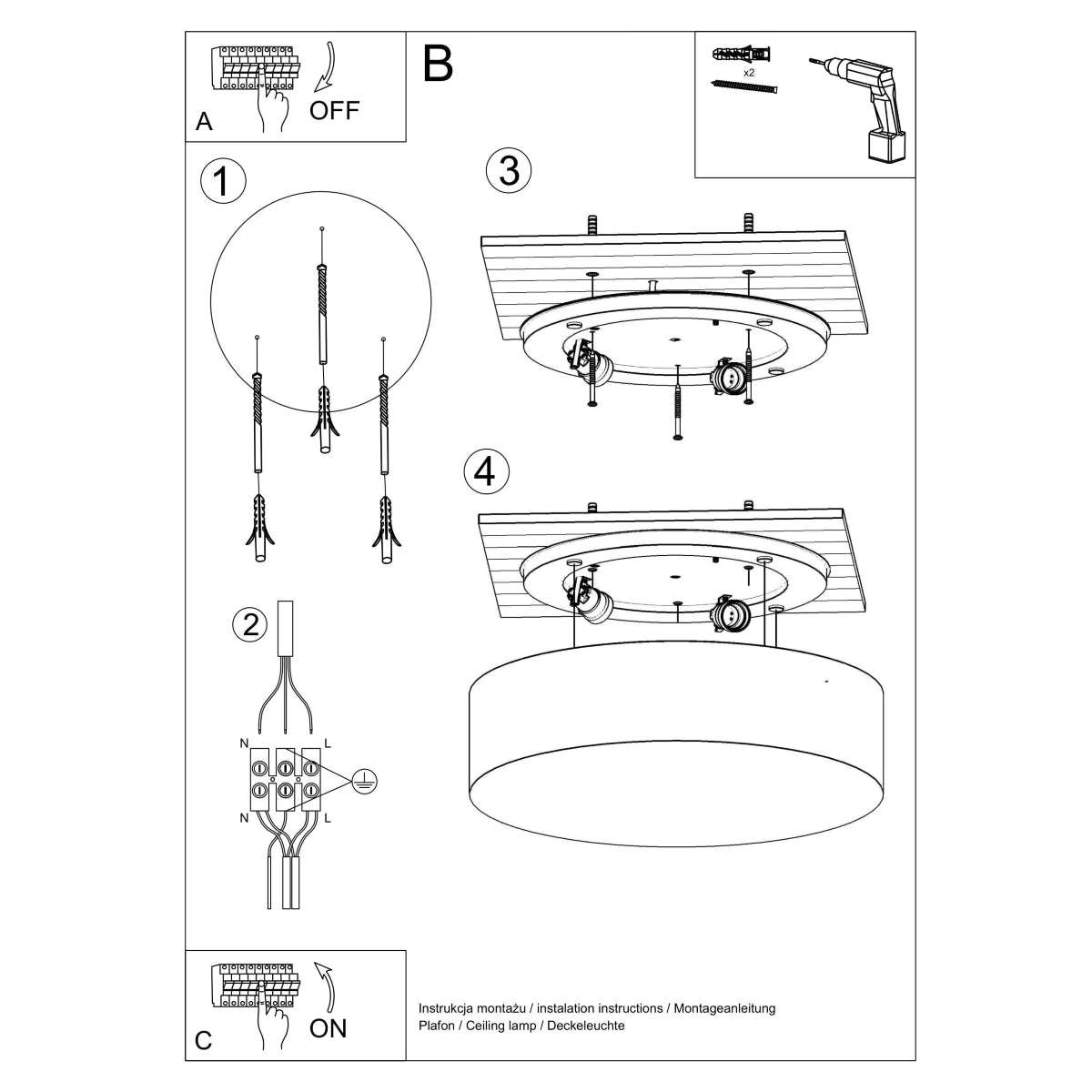Moderne Plafondlamp Arena Ø35 Cm - Minimalistische Plafonniere met E27 Fitting 4