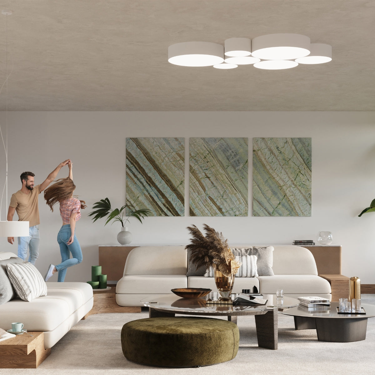 Moderne Plafondlamp Arena Ø35 Cm - Minimalistische Plafonniere met E27 Fitting 6