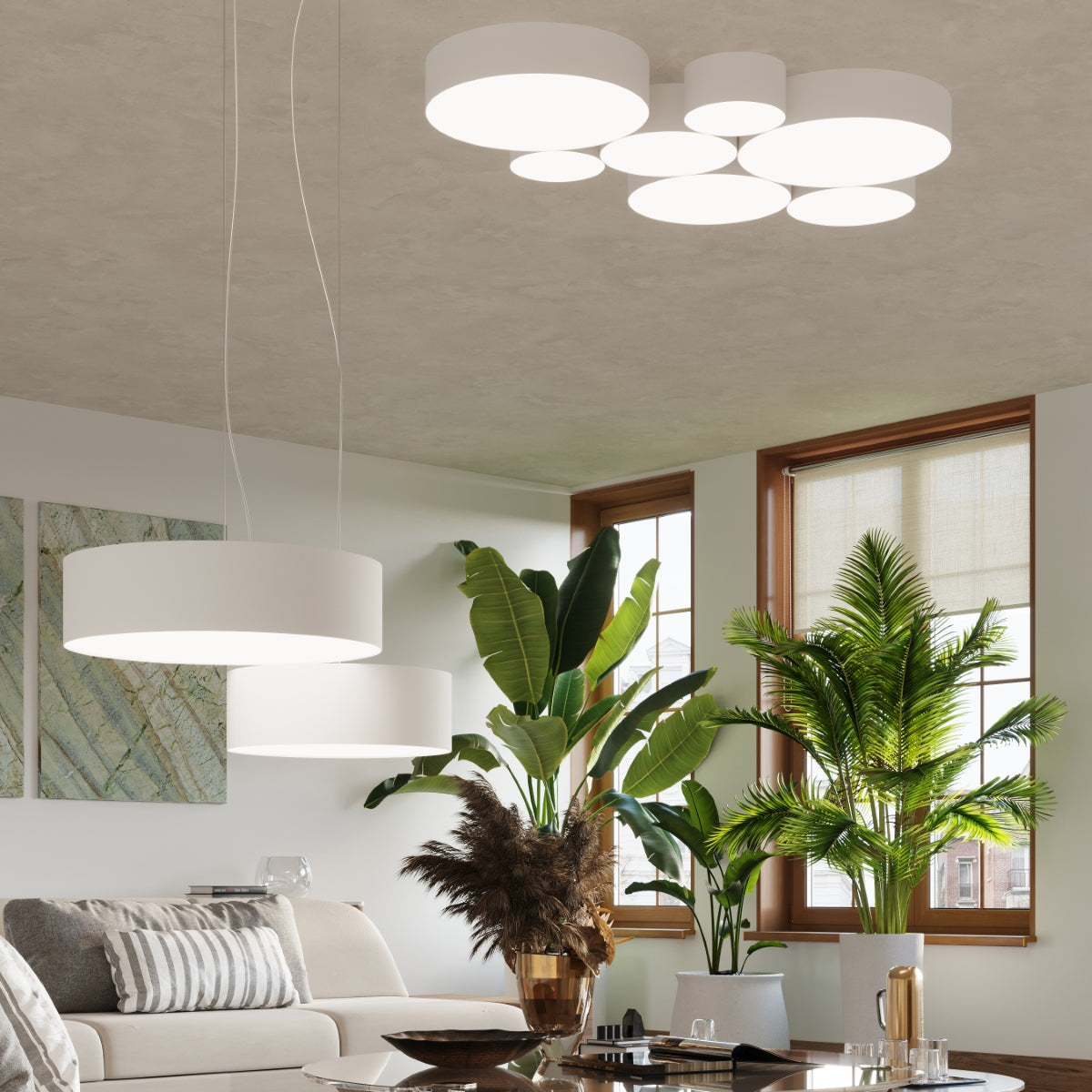 Moderne Plafondlamp Arena Ø35 Cm - Minimalistische Plafonniere met E27 Fitting 7