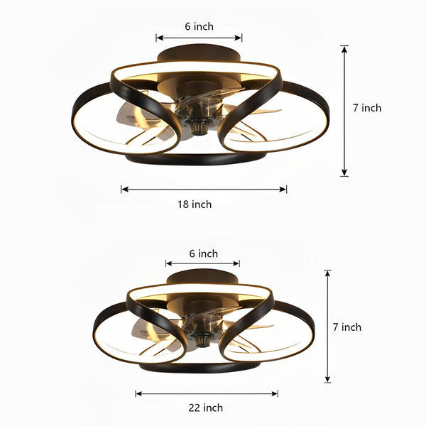 Moderne Plafondventilator Met Lamp en Afstandsbediening - Flower Design Verlichting en Ventilatie 4