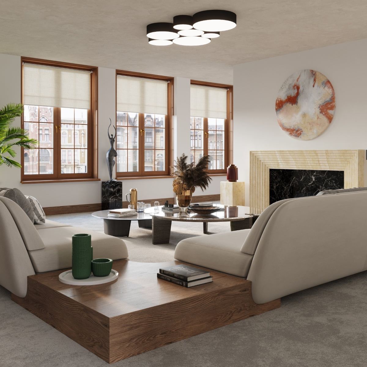 Moderne Zwarte Plafondlamp Arena Ø45 Cm - E27, Minimalistisch Design 5