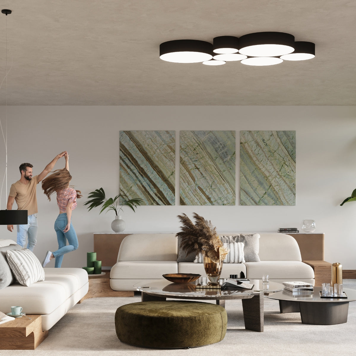 Moderne Zwarte Plafondlamp Arena Ø45 Cm - E27, Minimalistisch Design 6