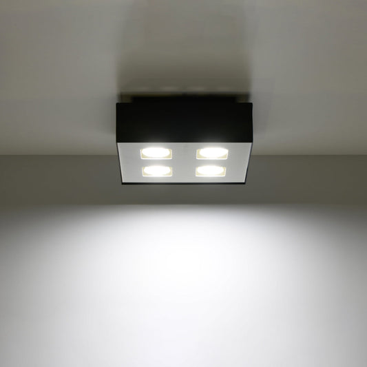 Moderne Zwarte Plafondlamp Mono 4 – 4-Flammige LED-Lamp met Industrieel Ontwerp 0