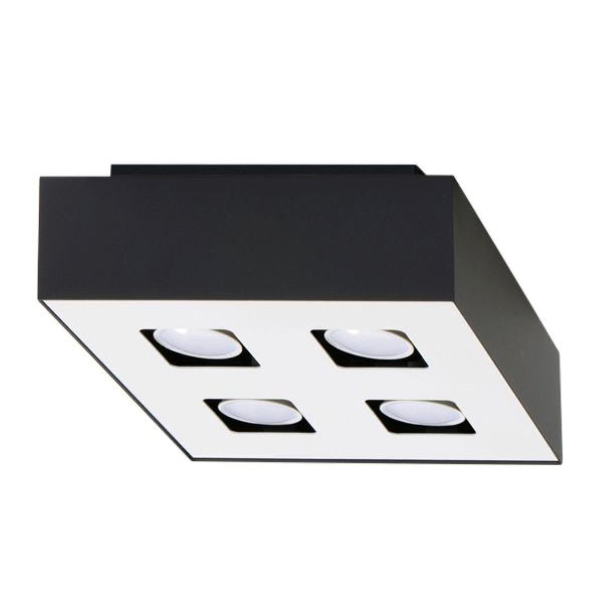 Moderne Zwarte Plafondlamp Mono 4 – 4-Flammige LED-Lamp met Industrieel Ontwerp 1