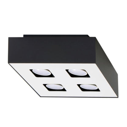 Moderne Zwarte Plafondlamp Mono 4 – 4-Flammige LED-Lamp met Industrieel Ontwerp 1