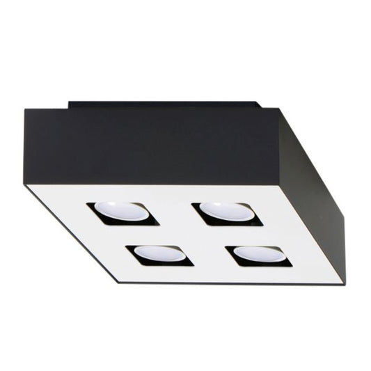 Moderne Zwarte Plafondlamp Mono 4 – 4-Flammige LED-Lamp met Industrieel Ontwerp 1