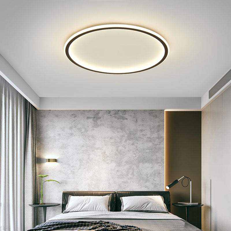 Mysaglobe Scandinavische Ronde Plafondlamp - Zwart LED Plafonnière voor Slaapkamer en Eetkamer 4