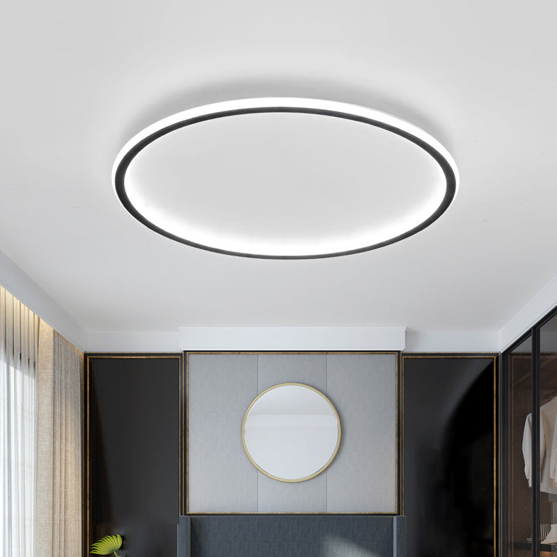 Mysaglobe Scandinavische Ronde Plafondlamp - Zwart LED Plafonnière voor Slaapkamer en Eetkamer 6
