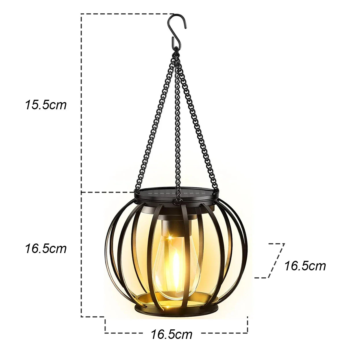 Ortiny Solar LED Tuinlamp - Warmwit Licht met Bewegingssensor en Hangdecoratie - Tuinverlichting op Zonne-Energie 0