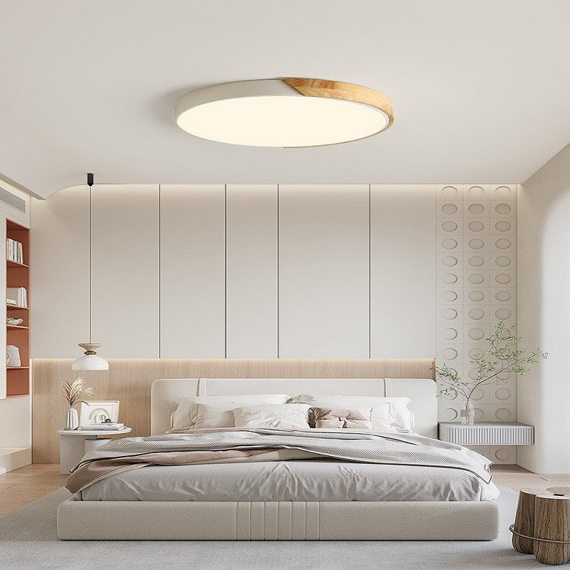 Scandinavische Houten Plafondlamp - Elegante LED Plafonniere voor Slaapkamer en Woonkamer 4